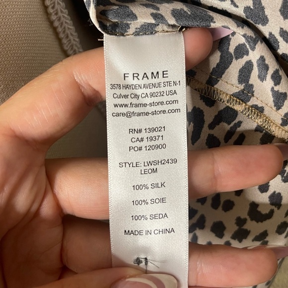 Frame Silk Animal Print Blouse - Picture 7 of 9